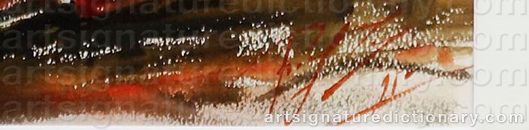 Authentic signature by Carlo RAVAGNAN on  artwork