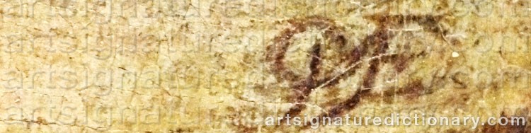 Authentic signature by Pieter Elinga JANSSENS on  artwork