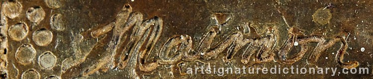 Authentic signature by Isaac MAIMON on Sculpture artwork