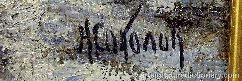 Authentic signature by Nickolaus SOKOLOW on  artwork