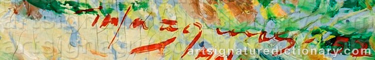 Authentic signature by Trygve WAAGENES on artwork
