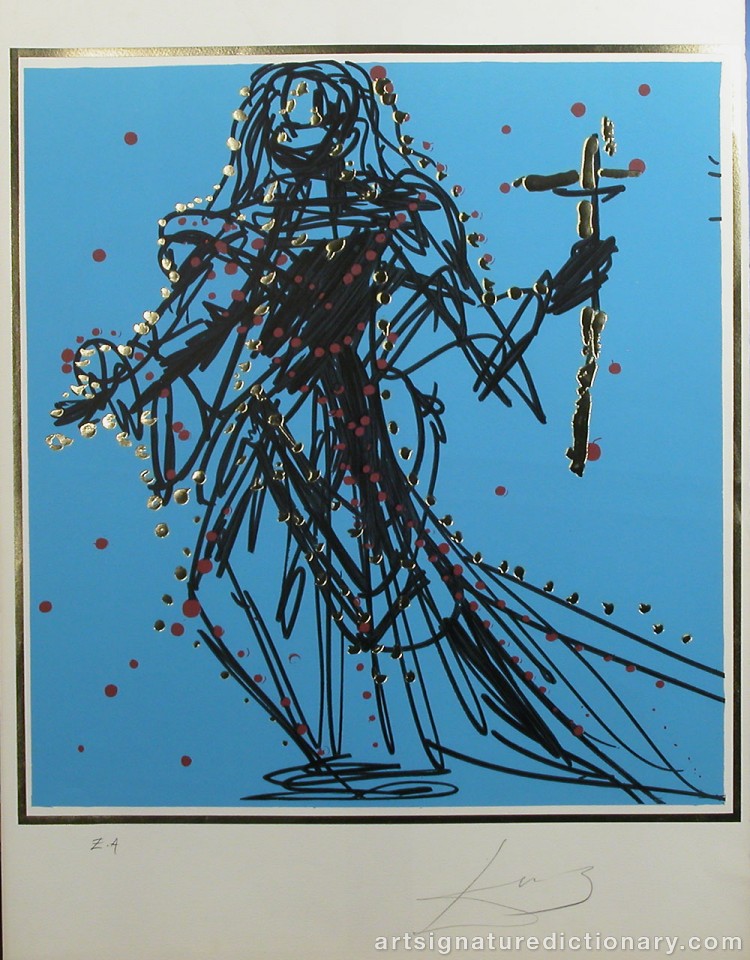 Close-up details showing Salvador DALI signature forgery characteristics