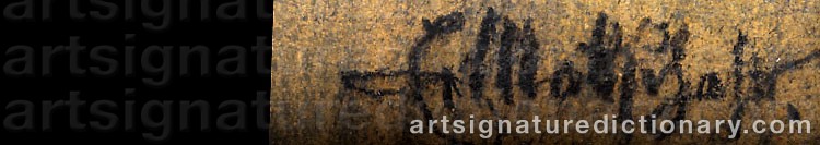 Authentic signature by Erich Friedrich Karl MATTSCHASS on  artwork