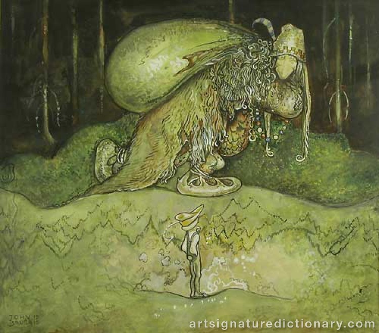 Close-up details showing John BAUER signature forgery characteristics