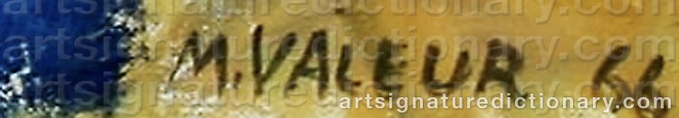 Authentic signature by Mogens VALEUR on  artwork