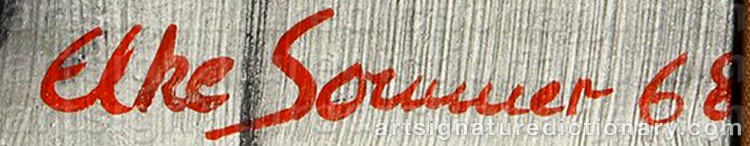 Authentic signature by Elke SOMMER on  artwork