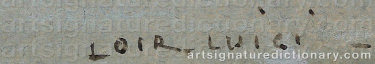 Authentic signature by Luigi LOIR on Painting/Watercolour artwork