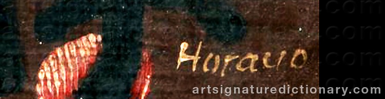 Authentic signature by Pr. Horacio RENTERIA ROCHA on Painting/Watercolour artwork