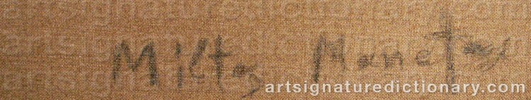 Authentic signature by Miltos MANETAS on artwork