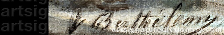 Authentic signature by Valentin Emile BERTHÉLÉMY on  artwork