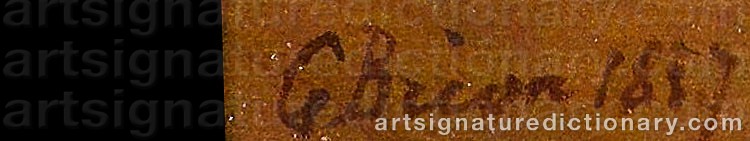 Authentic signature by Gustave BRION on  artwork