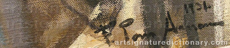 Authentic signature by Francisco PONS ARNAU on  artwork