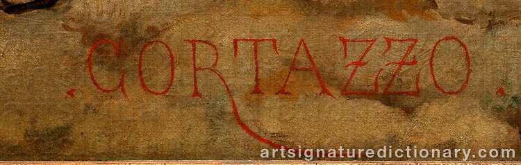 Authentic signature by Oreste CORTAZZO on  artwork
