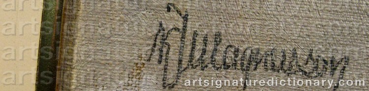 Authentic signature by Karl Johan MAGNUSSON on artwork