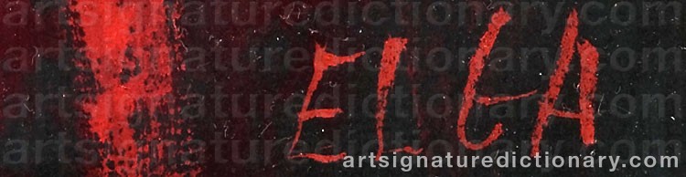 Authentic signature by Elga SESEMANN on  artwork