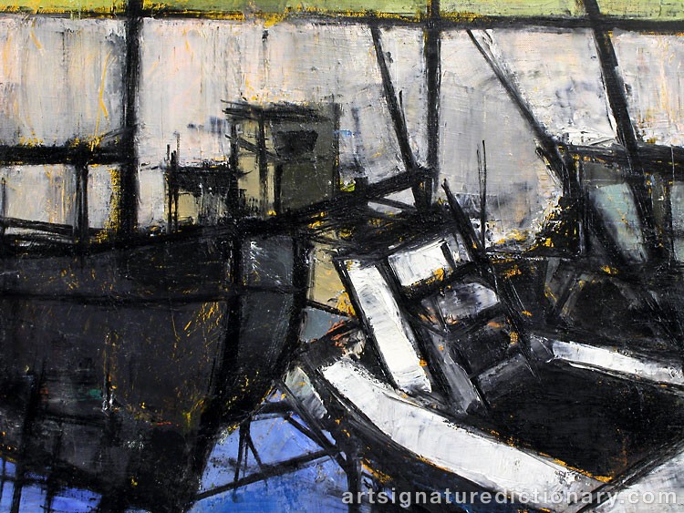 Close-up details showing Bernhard BUFFET signature forgery characteristics