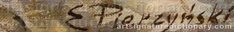 Authentic signature by Edward PIERZYNSKI on Painting/Watercolour artwork