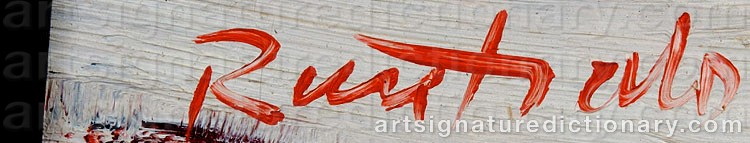 Authentic signature by Eino RUUTSALO on artwork