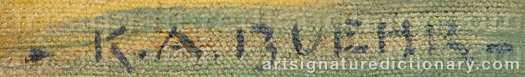 Authentic signature by Karl Albert BUEHR on artwork
