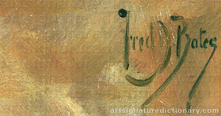 Authentic signature by Frederick Davenport BATES on Painting/Watercolour artwork