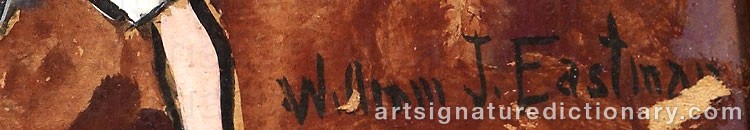 Authentic signature by William Joseph EASTMAN on artwork