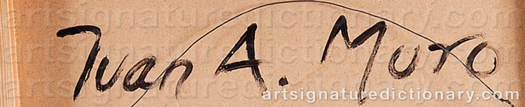 Authentic signature by Juan Antonio MURO on  artwork