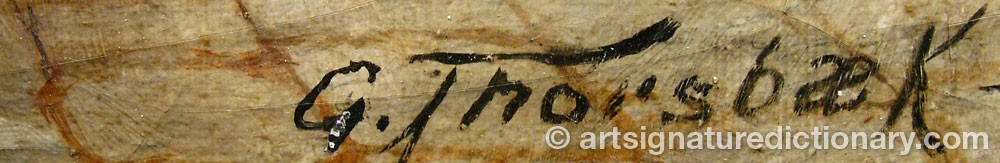 Authentic signature by G. THORSBAEK on  artwork