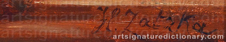 Authentic signature by Hans ZATZKA on artwork
