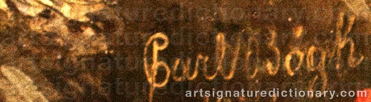 Authentic signature by Carl Henrik BÖGH on  artwork