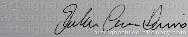 Authentic signature by Monika LARSEN DENNIS on  artwork