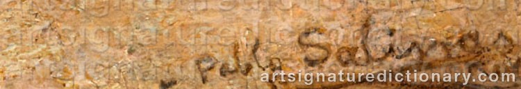 Authentic signature by Juan Pablo SALINAS on  artwork