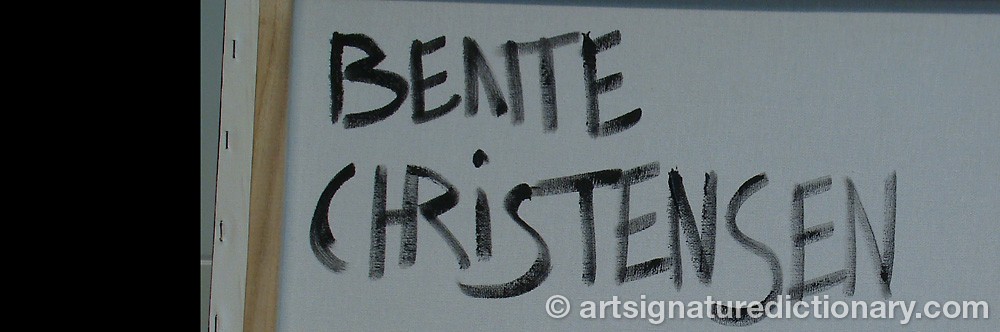 Authentic signature by Bente CHRISTENSEN on artwork
