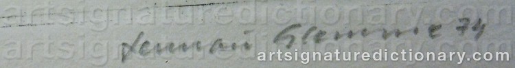 Authentic signature by Lennart GLEMME on artwork