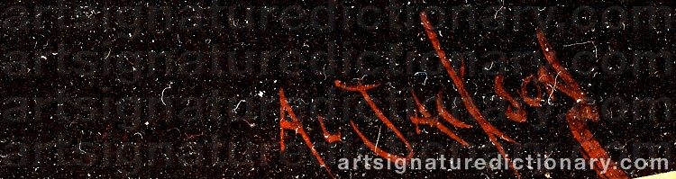 Authentic signature by Alfred JACKSON on  artwork