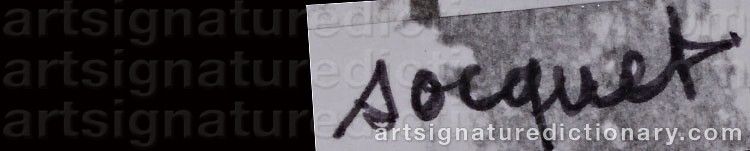 Authentic signature by Jeanne SOCQUET on  artwork
