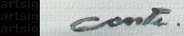 Authentic signature by Guillermo CONTE on  artwork