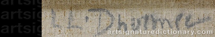 Authentic signature by Lucien LEVY DHURMER on  artwork