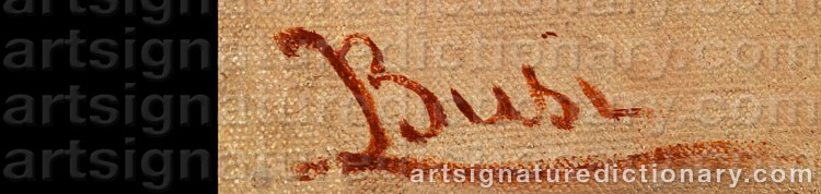 Authentic signature by Luigi BUSI on  artwork