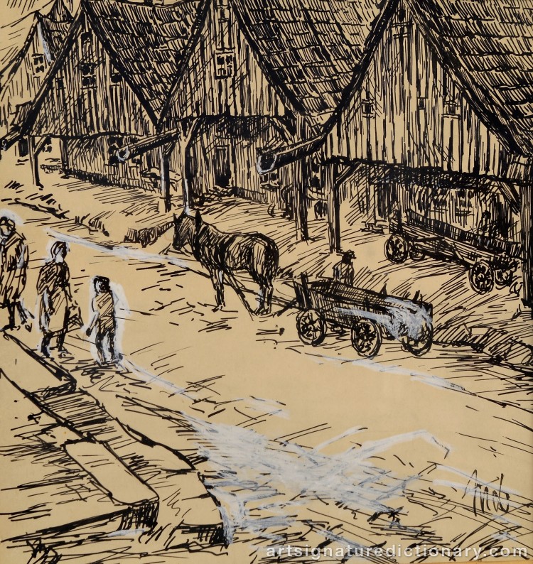 Close-up details showing Max LIEBERMANN signature forgery characteristics