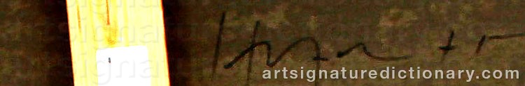 Authentic signature by Edgar HOFSCHEN on  artwork