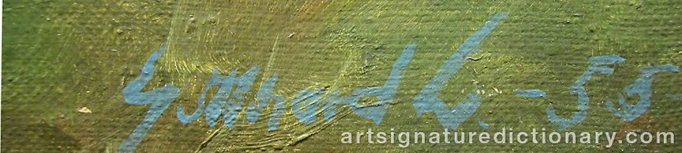 Authentic signature by Gotthard LUNDQUIST on  artwork