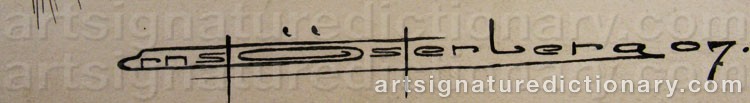 Authentic signature by Ernst ÖSTERBERG on  artwork