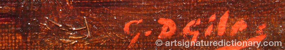 Authentic signature by Geoffrey Douglas GILES on  artwork
