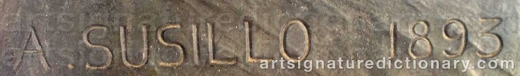 Authentic signature by Antonio SUSILLO Y FERNANDEZ on Sculpture artwork