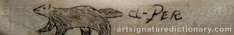 Authentic signature by Per (Sami Artist) ‘Järva-Per’ BLIND on  artwork