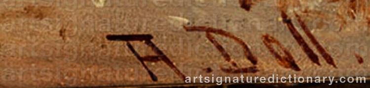 Authentic signature by Anton DOLL on artwork