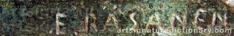 Authentic signature by Eino RÄSÄNEN on  artwork