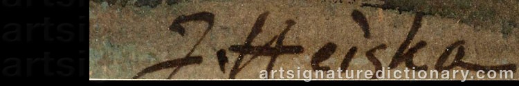 Authentic signature by Jonas HEISKA on Painting/Watercolour artwork