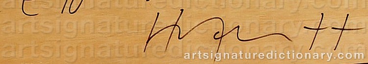 Authentic signature by Edgar HOFSCHEN on  artwork
