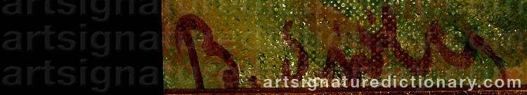 Authentic signature by Bertil SJÖBERG on  artwork